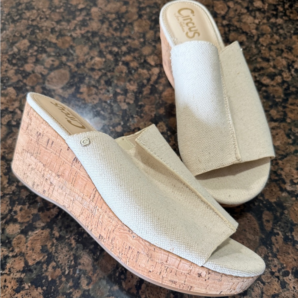 Circus by Sam Edelman Cream Wedge Sandals